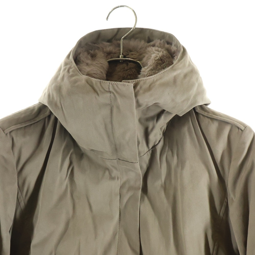 MONCLER(モンクレール) ファー付き ジップアップ ダウンライナーコート ベージュ 茶タグ 49381-70-69816 レディース