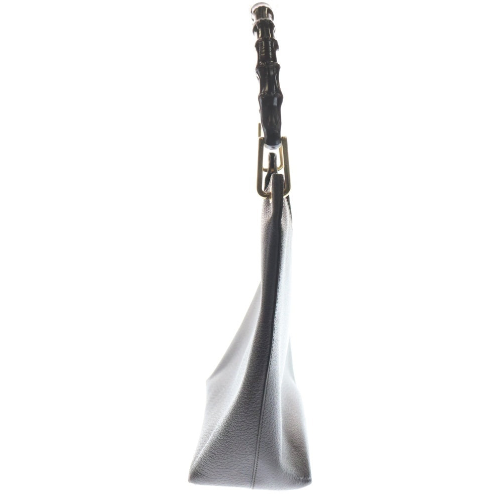 GUCCI(グッチ) バンブー ロゴ金具デザイン レザー ハンドバッグ ブラウン 001-2058 レディース