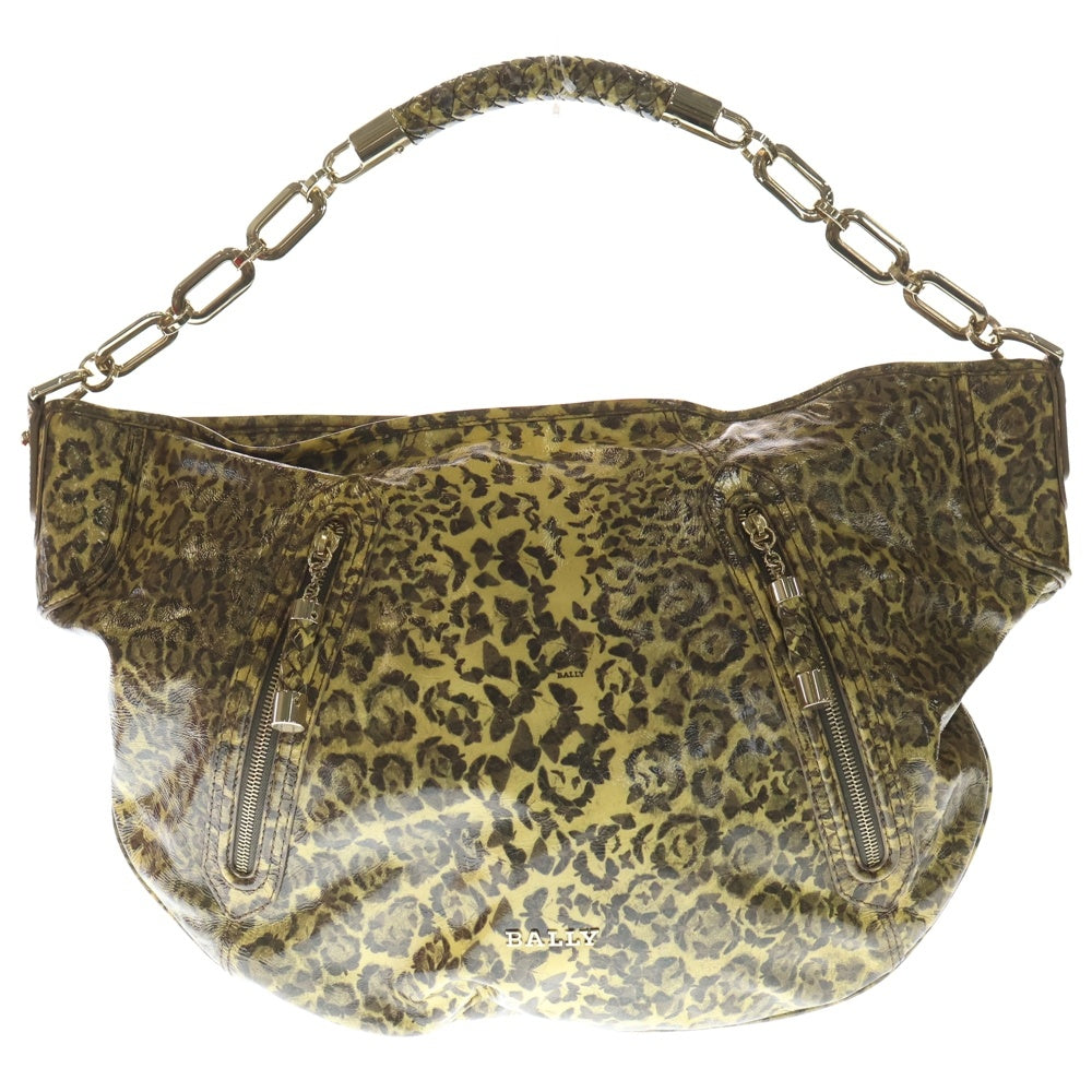 BALLY(バリー) JOLETTA ジョレッタ バタフライレオパード柄 ロゴデザイン ショルダーバッグ ハンドバッグ イエロー 6158677001 レディース