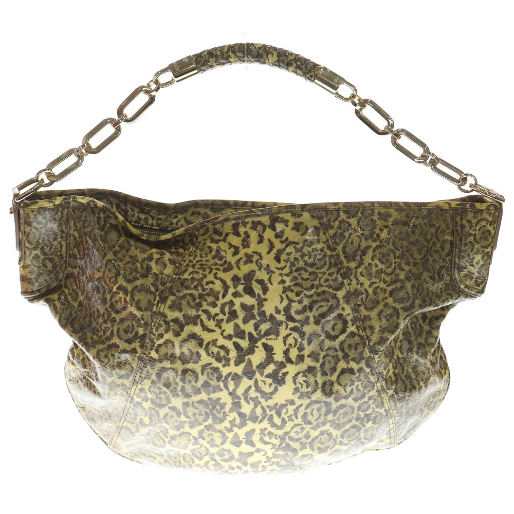BALLY(バリー) JOLETTA ジョレッタ バタフライレオパード柄 ロゴデザイン ショルダーバッグ ハンドバッグ イエロー 6158677001 レディース