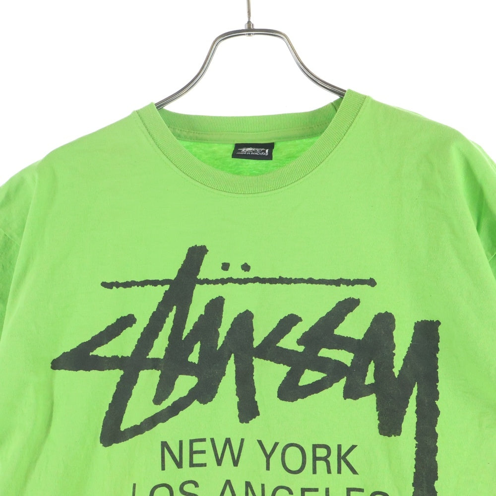 STUSSY(ステューシー) WORLD TOUR TEE 両面プリント クルーネック ワールドツアー 半袖Tシャツ カットソー グリーン