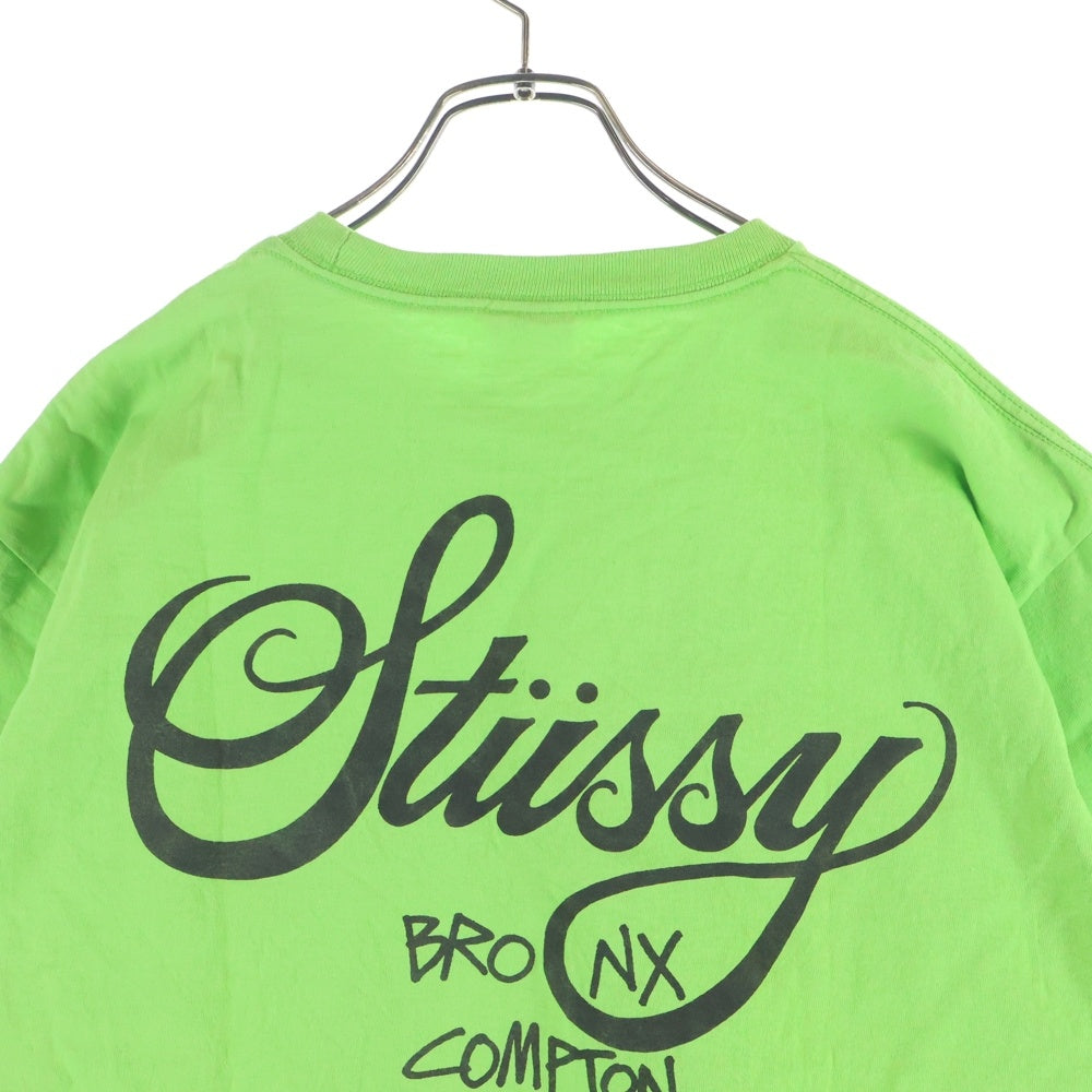 STUSSY(ステューシー) WORLD TOUR TEE 両面プリント クルーネック ワールドツアー 半袖Tシャツ カットソー グリーン