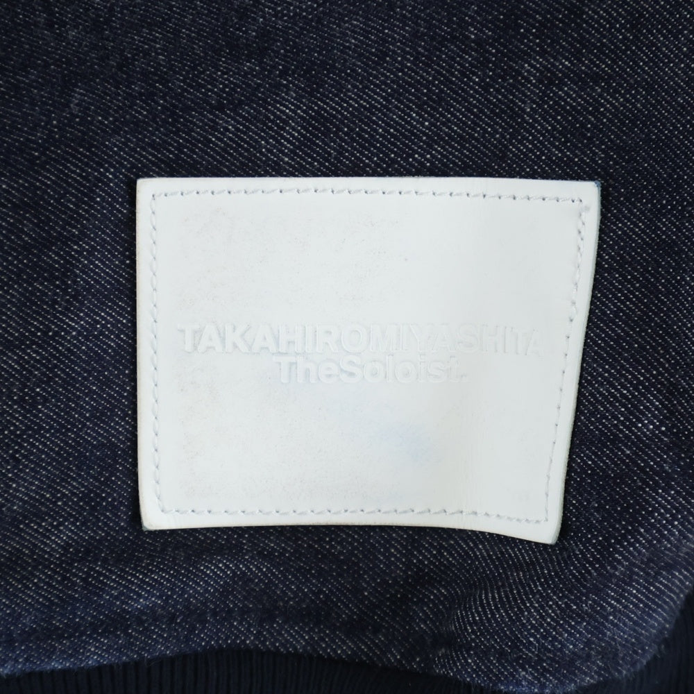 TAKAHIROMIYASHITA The SoloIst.(タカヒロミヤシタザソロイスト) PULLOVER HOODIE ロゴパッチデザイン ドローストリング フーデッド デニムパーカー インディゴ 0002B