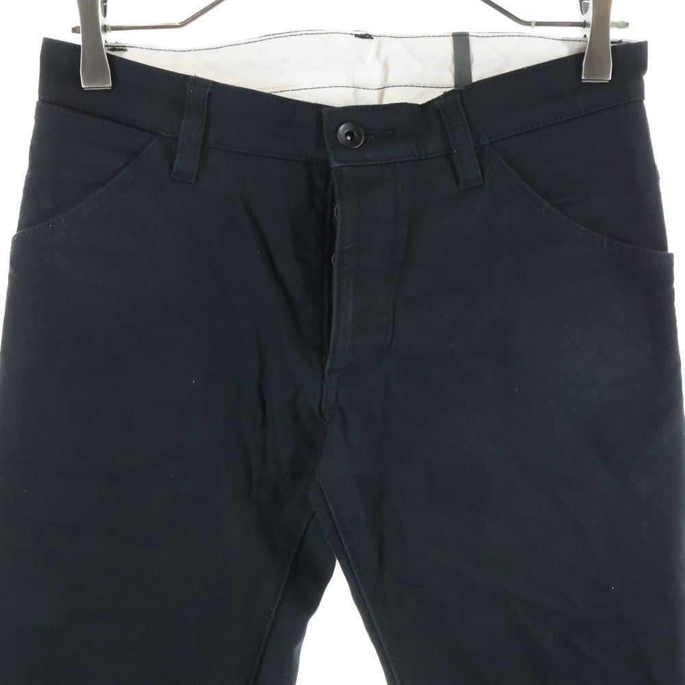 KAZUYUKI KUMAGAI ATTACHMENT(カズユキクマガイ アタッチメント) マルチポケット ボタンフライ コットン ストレートパンツ ブラック KP42-107