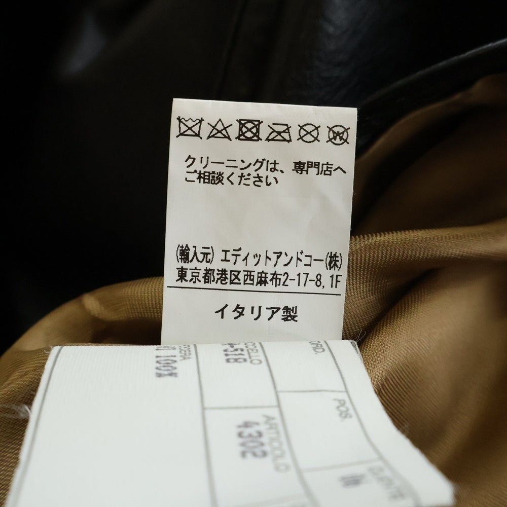 Cinquanta(チンクアンタ) ダブルライダースジャケット レザージャケット ブラック H-518