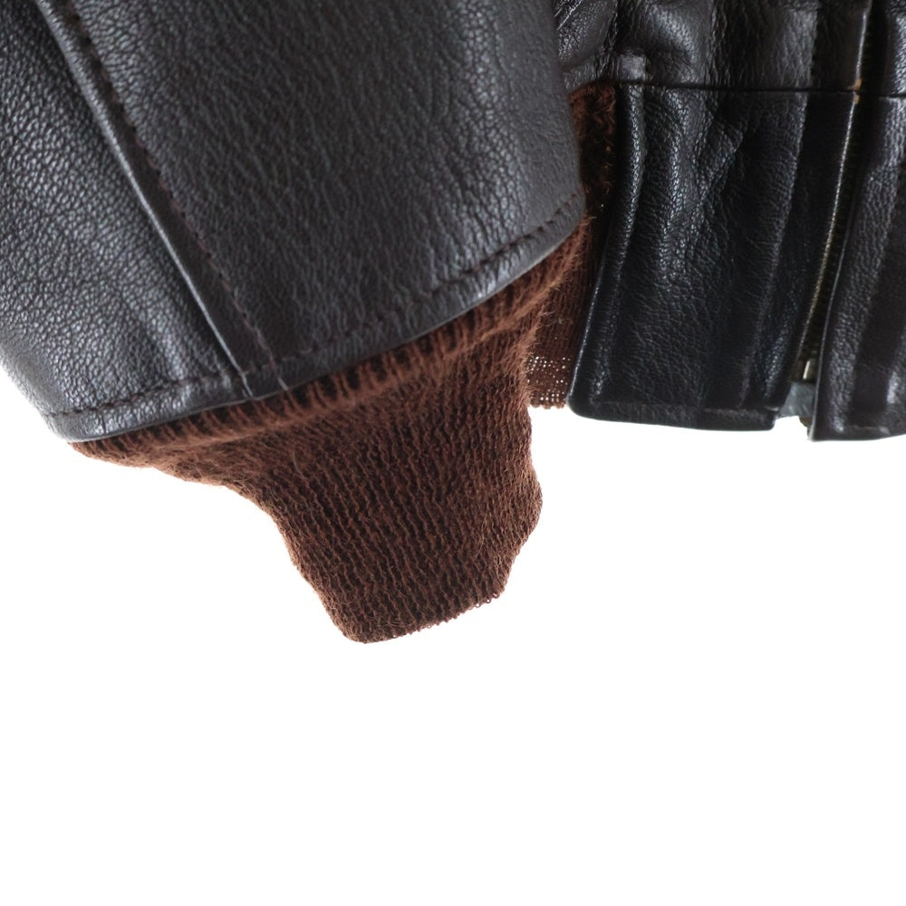 THE REAL McCOY'S(ザリアルマッコイ) G-1 FLIGHT JACKET ボアカラー ドラゴン刺繍 レザー フライトジャケット ブラウン