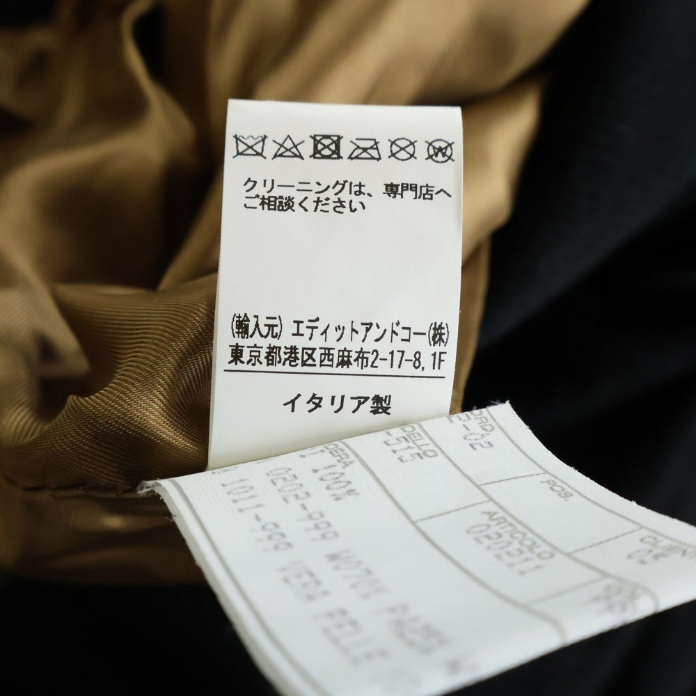 Cinquanta(チンクアンタ) レザー切り替え ウールスタジアムジャンパー スタジャン ブラック H-515