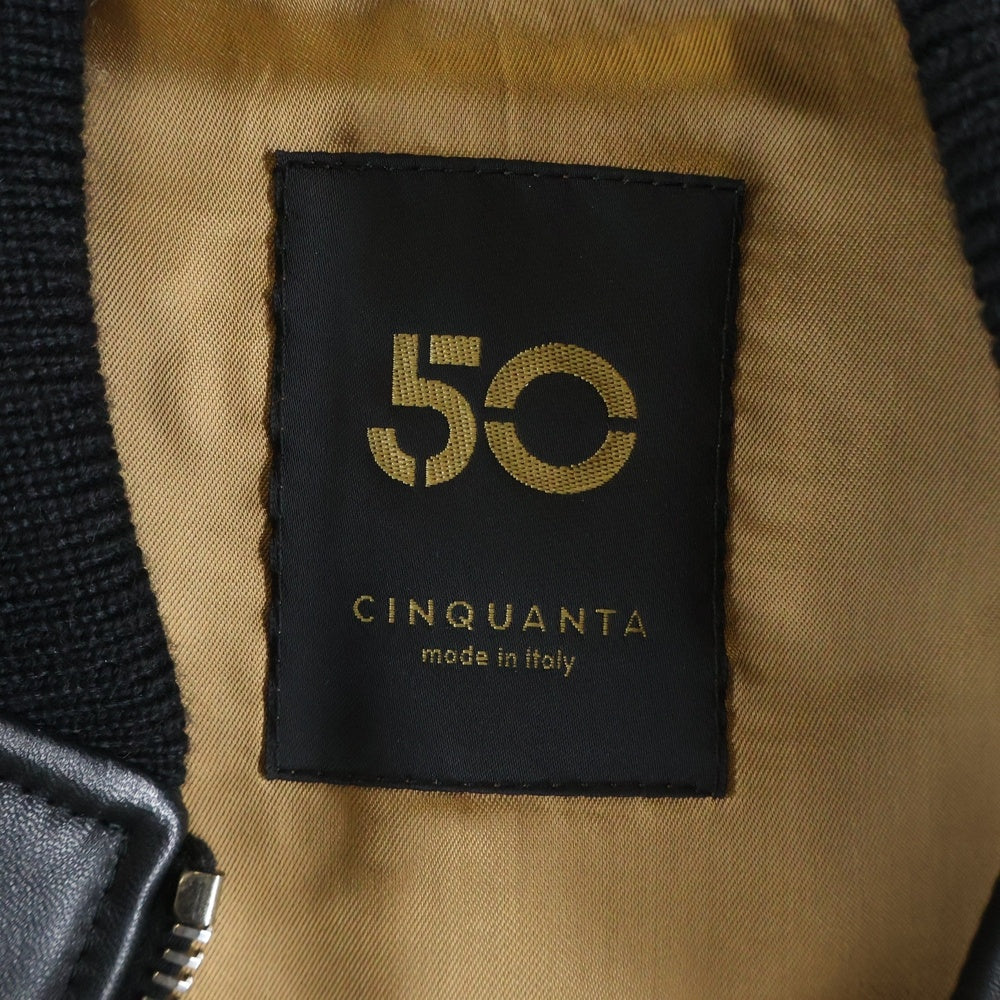 Cinquanta(チンクアンタ) ゴートスキン シングルライダース レザージャケット ブラック H-505