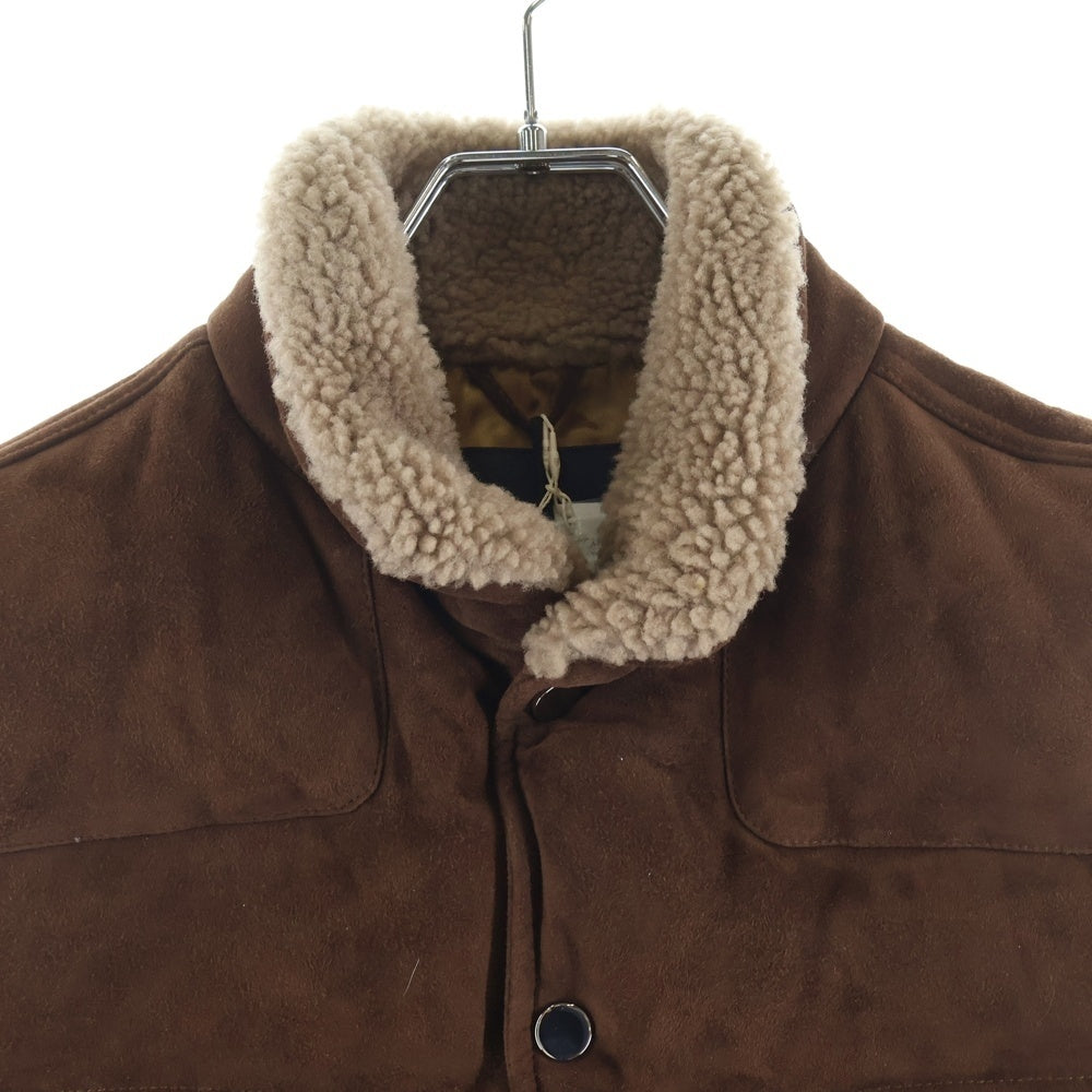 Cinquanta(チンクアンタ) ゴートスキン ムートンレザーベスト ブラウン H-221