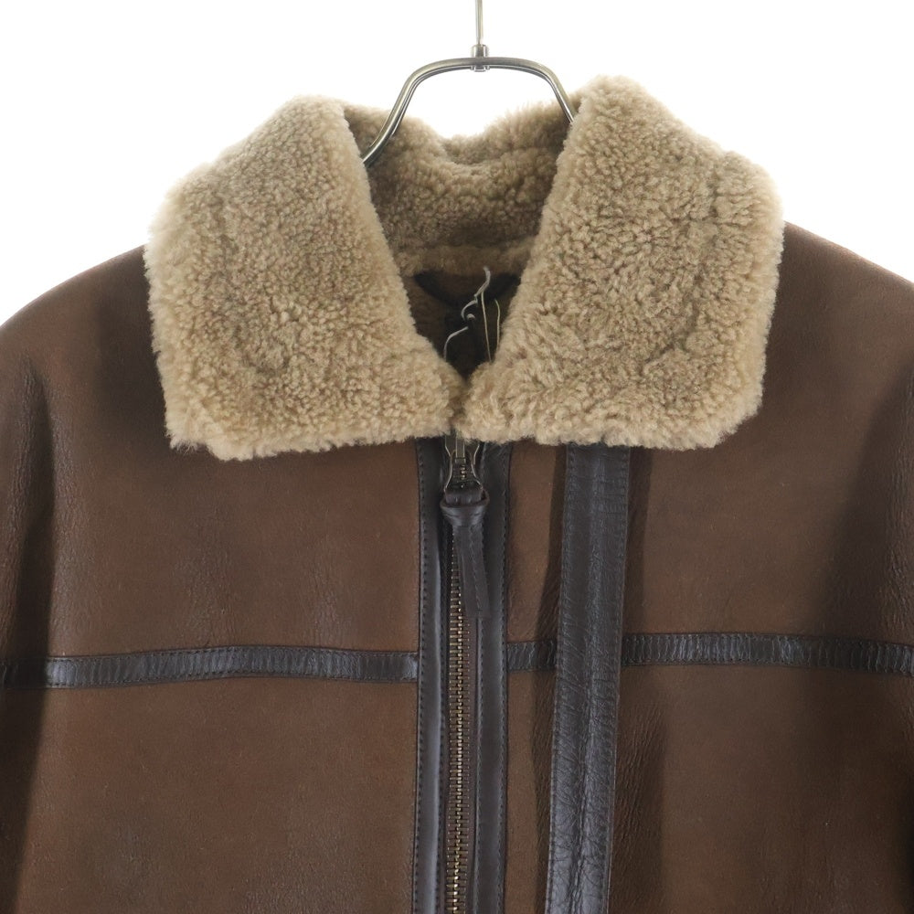 Cinquanta(チンクアンタ) ゴートスキン ムートンレザージャケット ブラウン Q-914/1