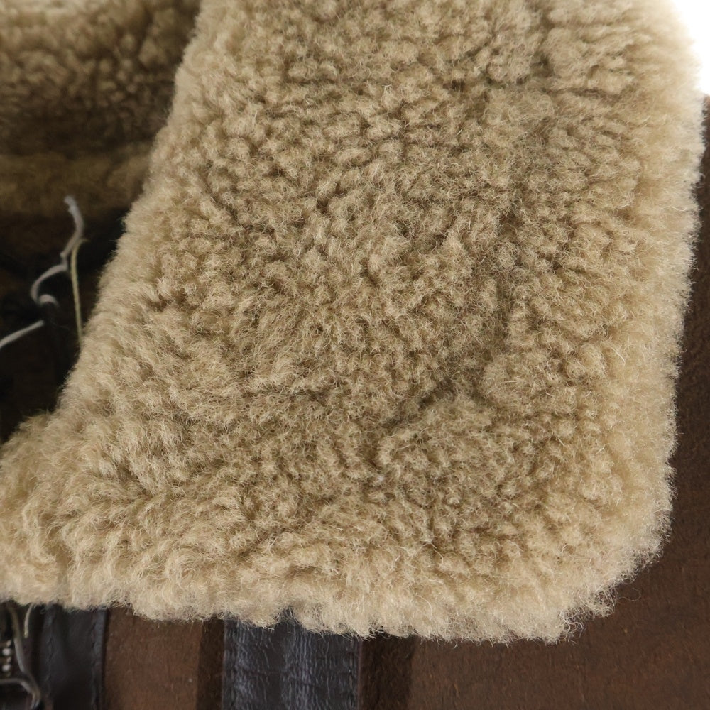 Cinquanta(チンクアンタ) ゴートスキン ムートンレザージャケット ブラウン Q-914/1