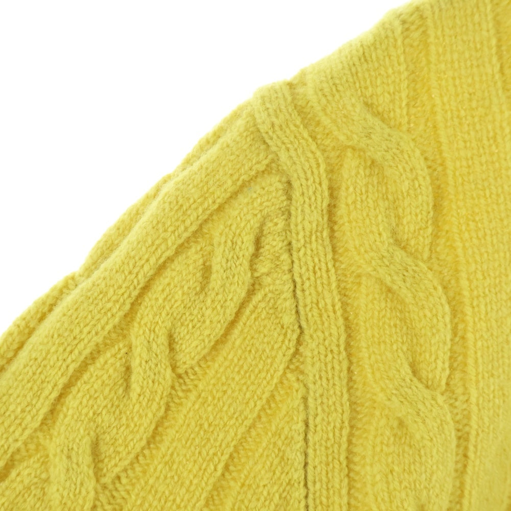 BEAMS(ビームス) ケーブル クルーネックニットセーター イエロー 21-15-0074-369