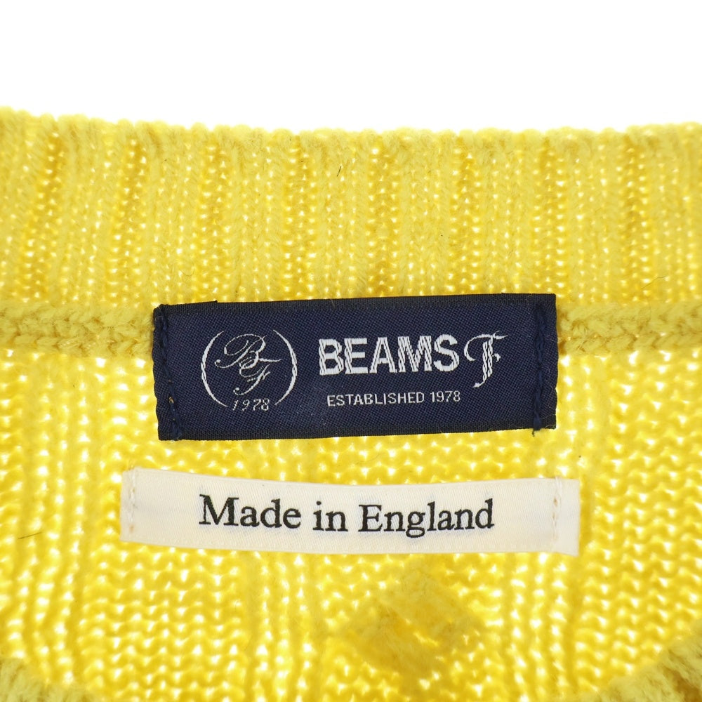 BEAMS(ビームス) ケーブル クルーネックニットセーター イエロー 21-15-0074-369
