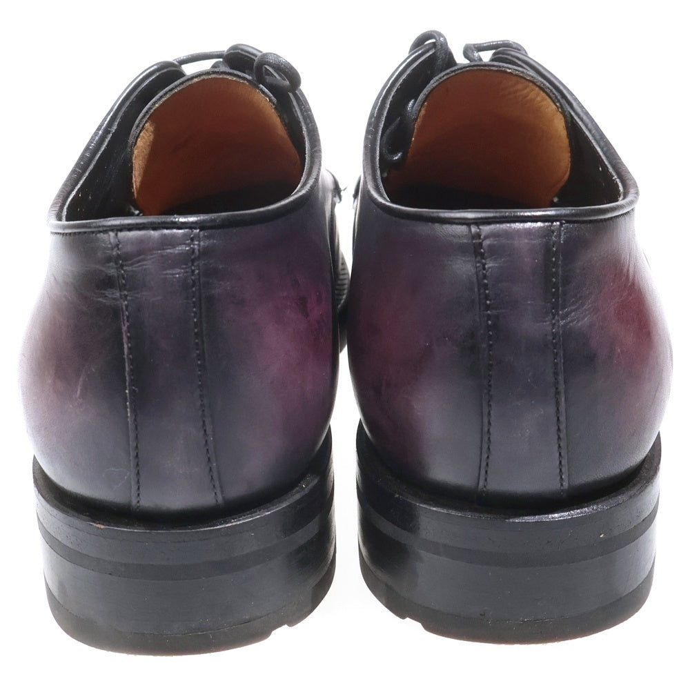 Santoni(サントーニ) パティーヌ レザー ダービーシューズ グリーン/バーガンディ