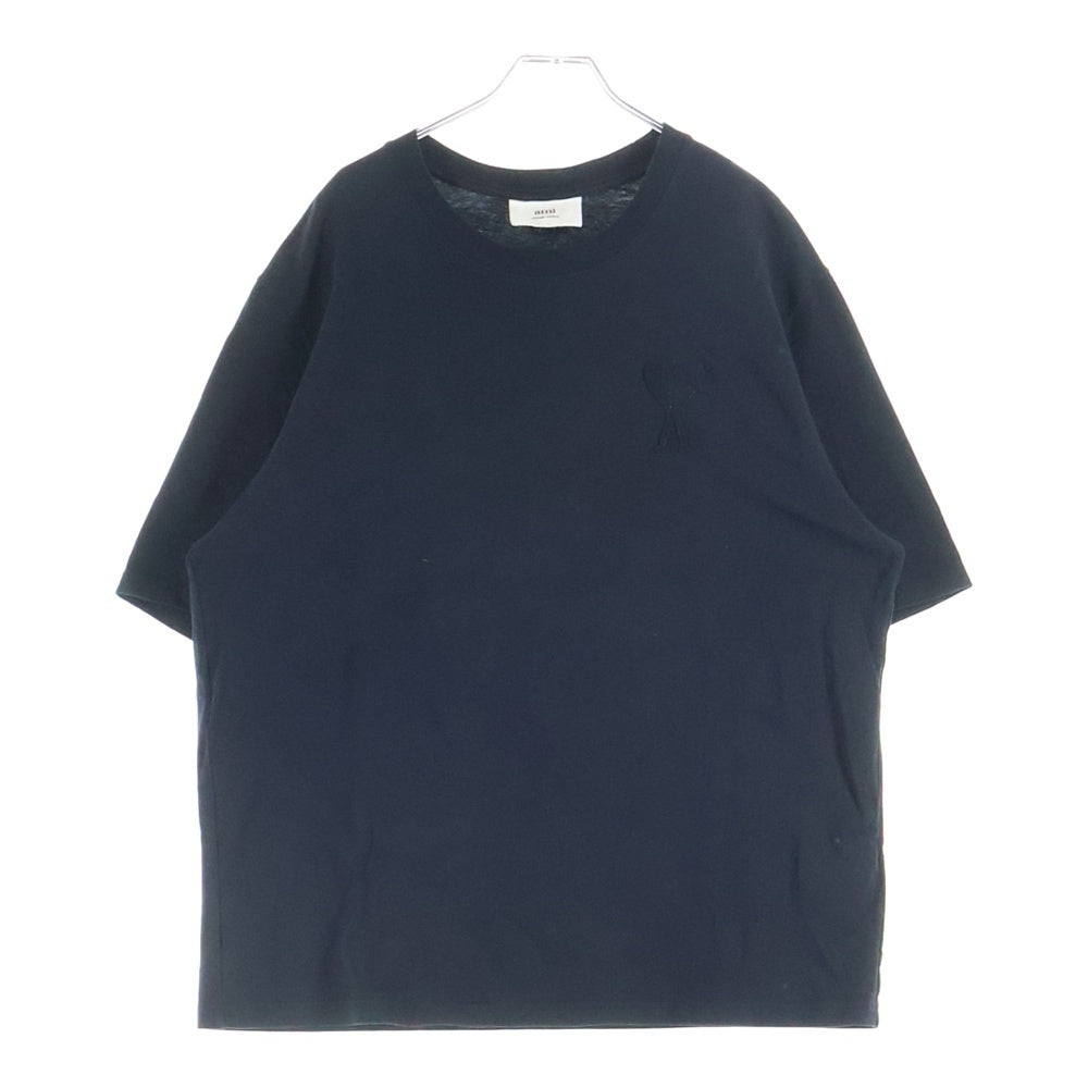 AMI Alexandre Mattiussi(アミアレクサンドルマテュッシ) ハート刺繍 半袖Tシャツ ブラック E21HJ128.726