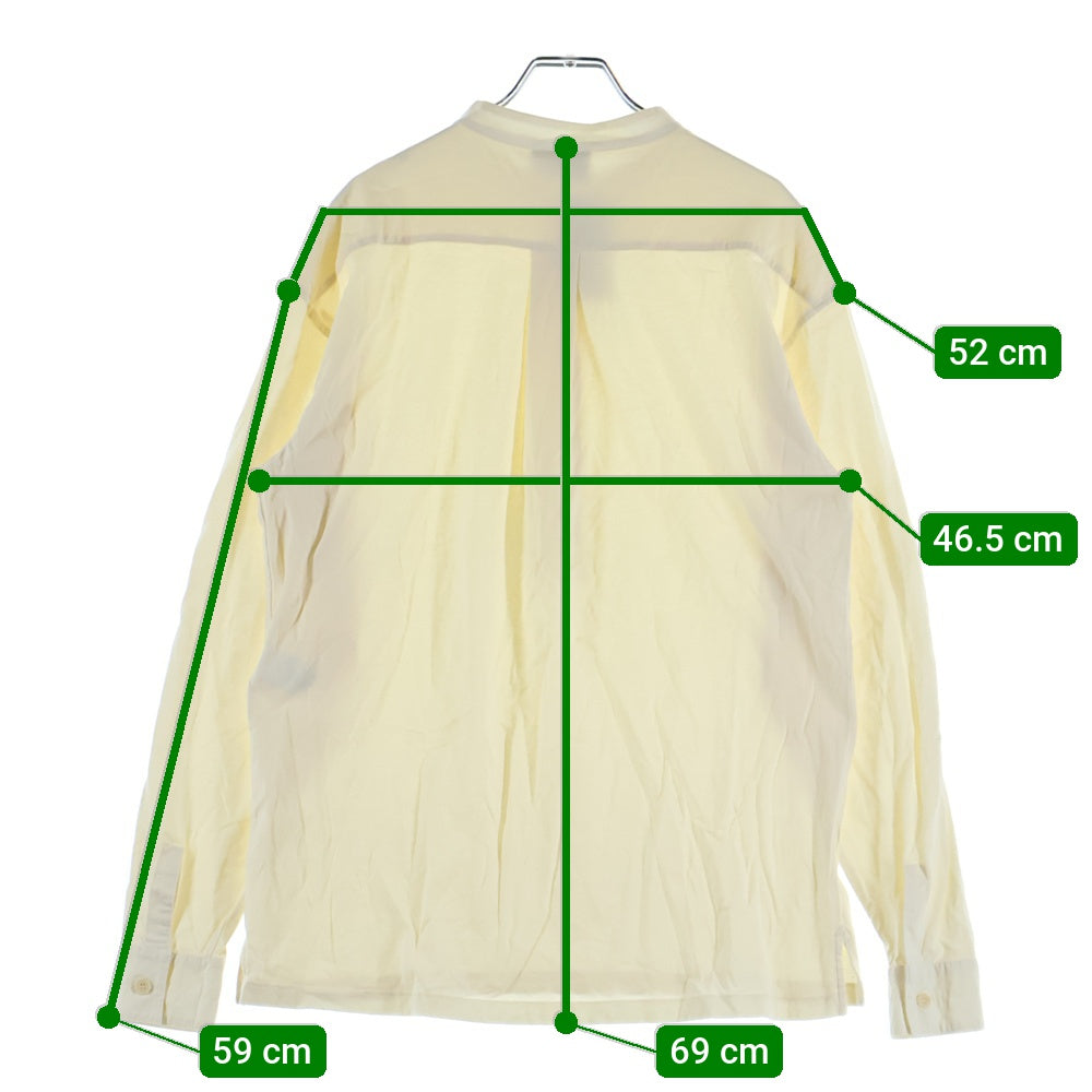 LEMAIRE(ルメール) Tシャツ生地 ヘンリーネック プルオーバーシャツ ホワイト M183 JE139 LI024