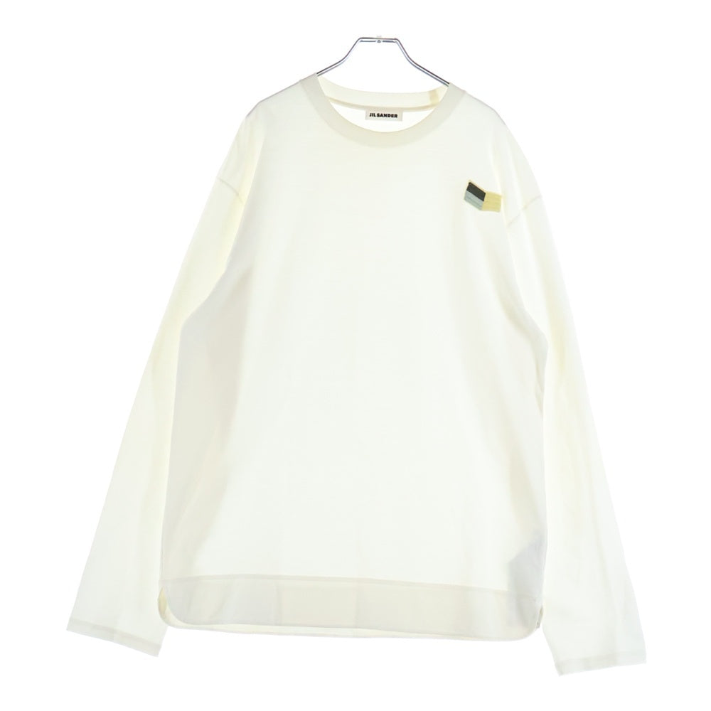 JIL SANDER +(ジルサンダープラス) ワンポイント 長袖Tシャツ ピケカットソー ホワイト JSMU707018