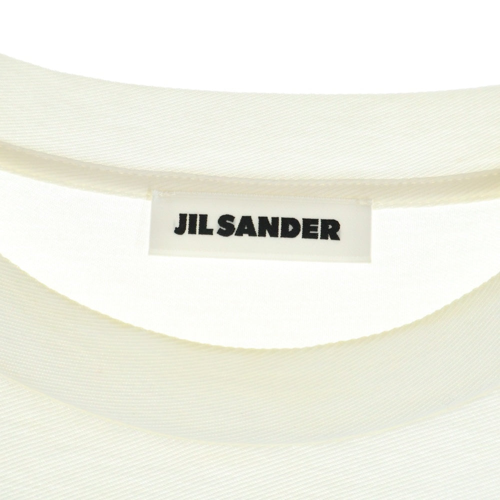 JIL SANDER +(ジルサンダープラス) ワンポイント 長袖Tシャツ ピケカットソー ホワイト JSMU707018