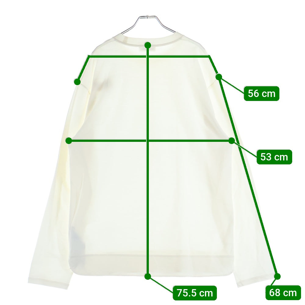 JIL SANDER +(ジルサンダープラス) ワンポイント 長袖Tシャツ ピケカットソー ホワイト JSMU707018