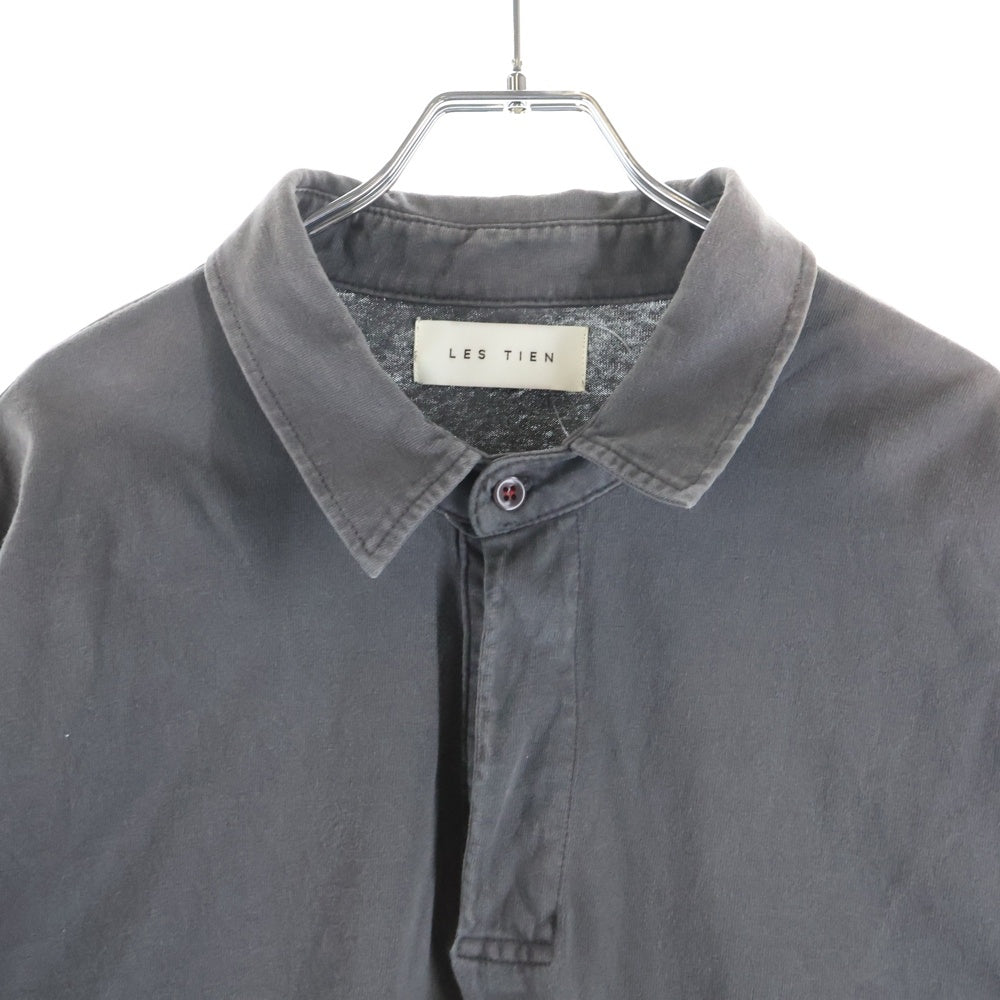 LES TIEN(レスティエン) Tシャツ生地 長袖ポロシャツ グレー