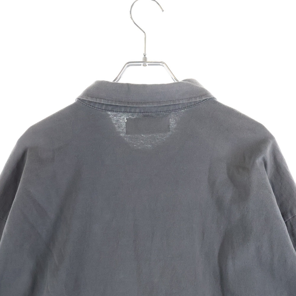 LES TIEN(レスティエン) Tシャツ生地 長袖ポロシャツ グレー