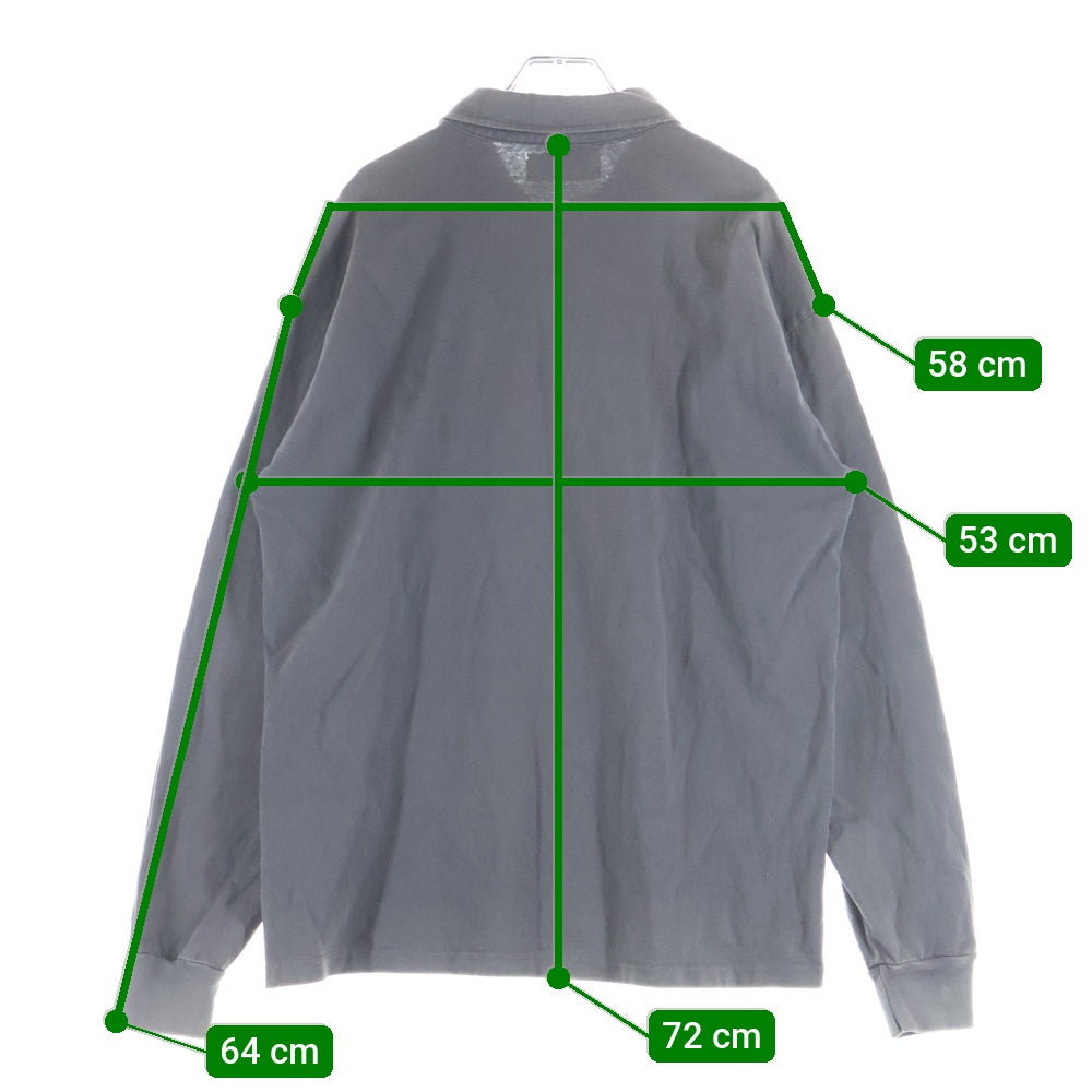 LES TIEN(レスティエン) Tシャツ生地 長袖ポロシャツ グレー