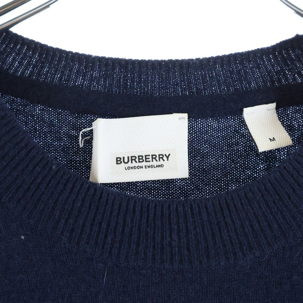 BURBERRY(バーバリー) ワンポイント カシミアニットセーター ネイビー 8018645