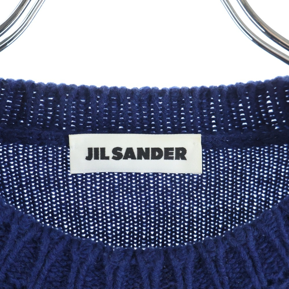 JIL SANDER(ジルサンダー) 21AW ウール/カシミヤ クルーネックニットセーター ブルー JSMT751021