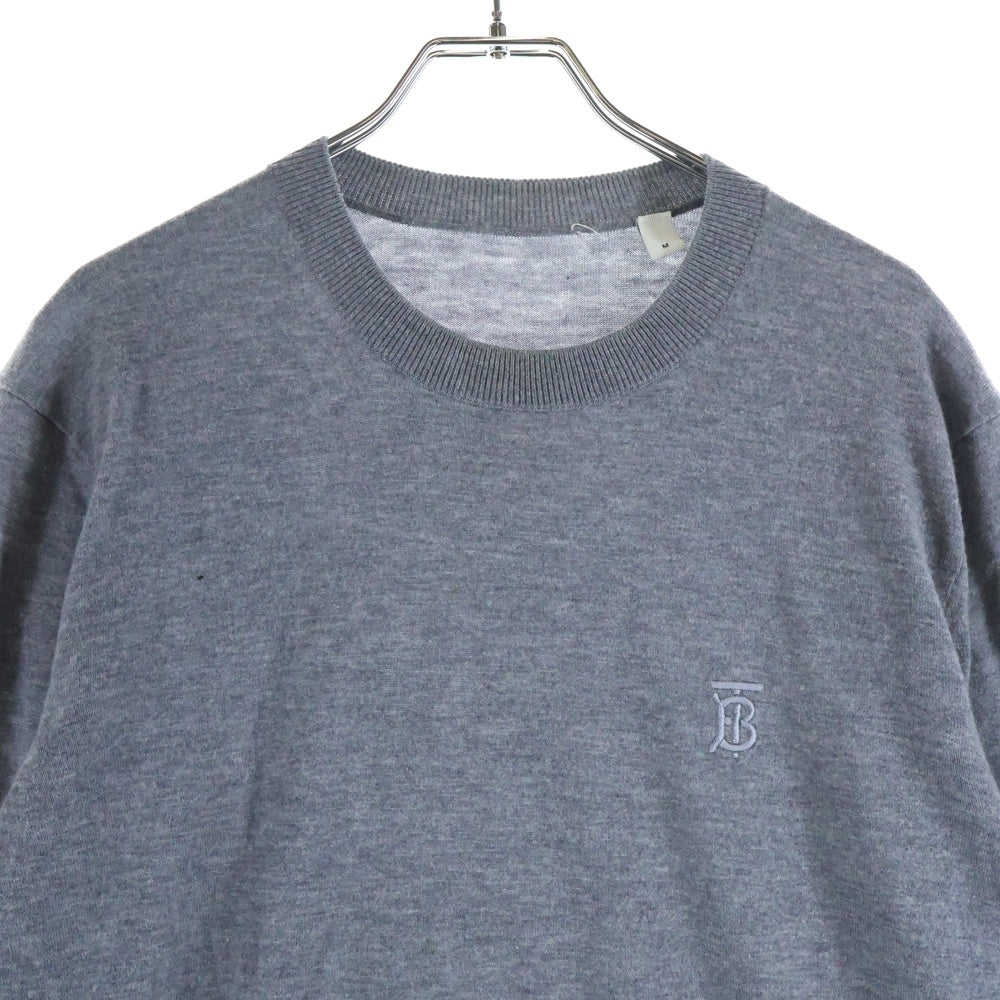 BURBERRY(バーバリー) ワンポイント カシミアニットセーター グレー 8013350