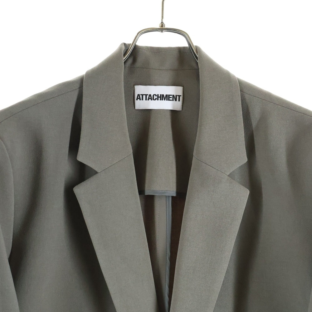 ATTACHMENT(アタッチメント) 25SS ポリエステルストレッチダブルクロス カラーレスジャケット チャコール AG51-021