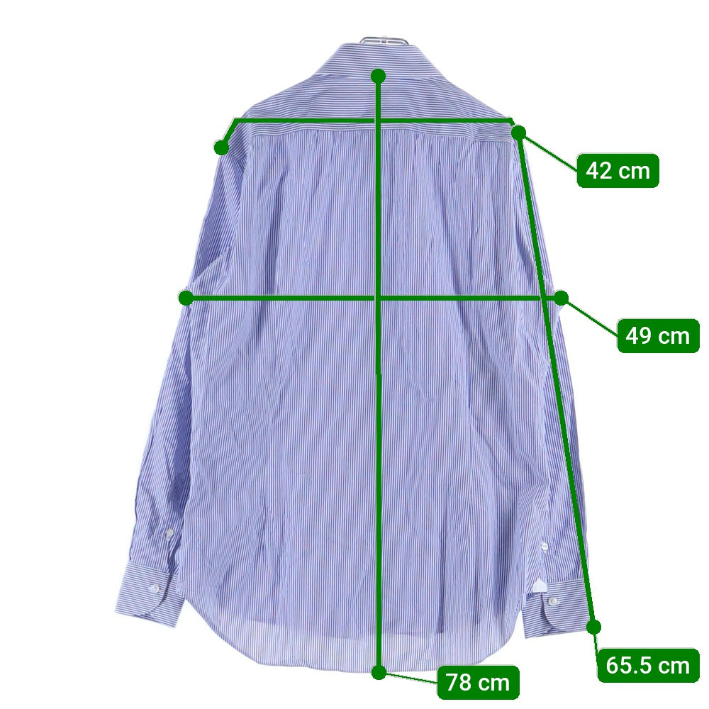 Errico Formicola(エリコフォルミコラ) ストライプ 長袖ドレスシャツ ブルー