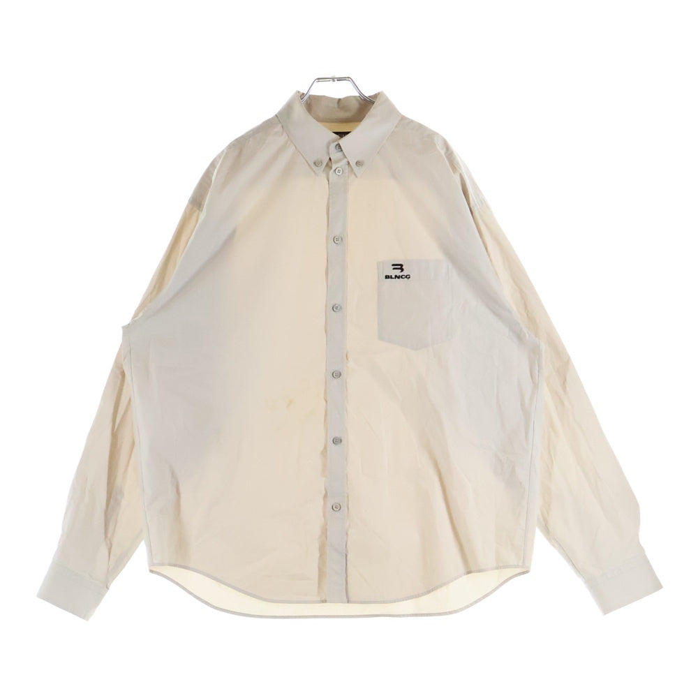 BALENCIAGA(バレンシアガ) 21AW エンブロイダリーワイドフィットシャツ 675642 TKM10 ベージュ