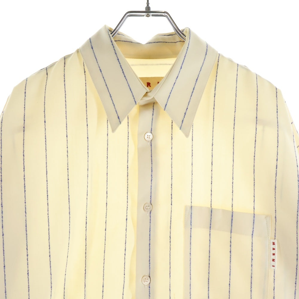 MARNI(マルニ) 22SS トロピカルウール長袖ストライプシャツ CUMU0061U0 TW839 ベージュ