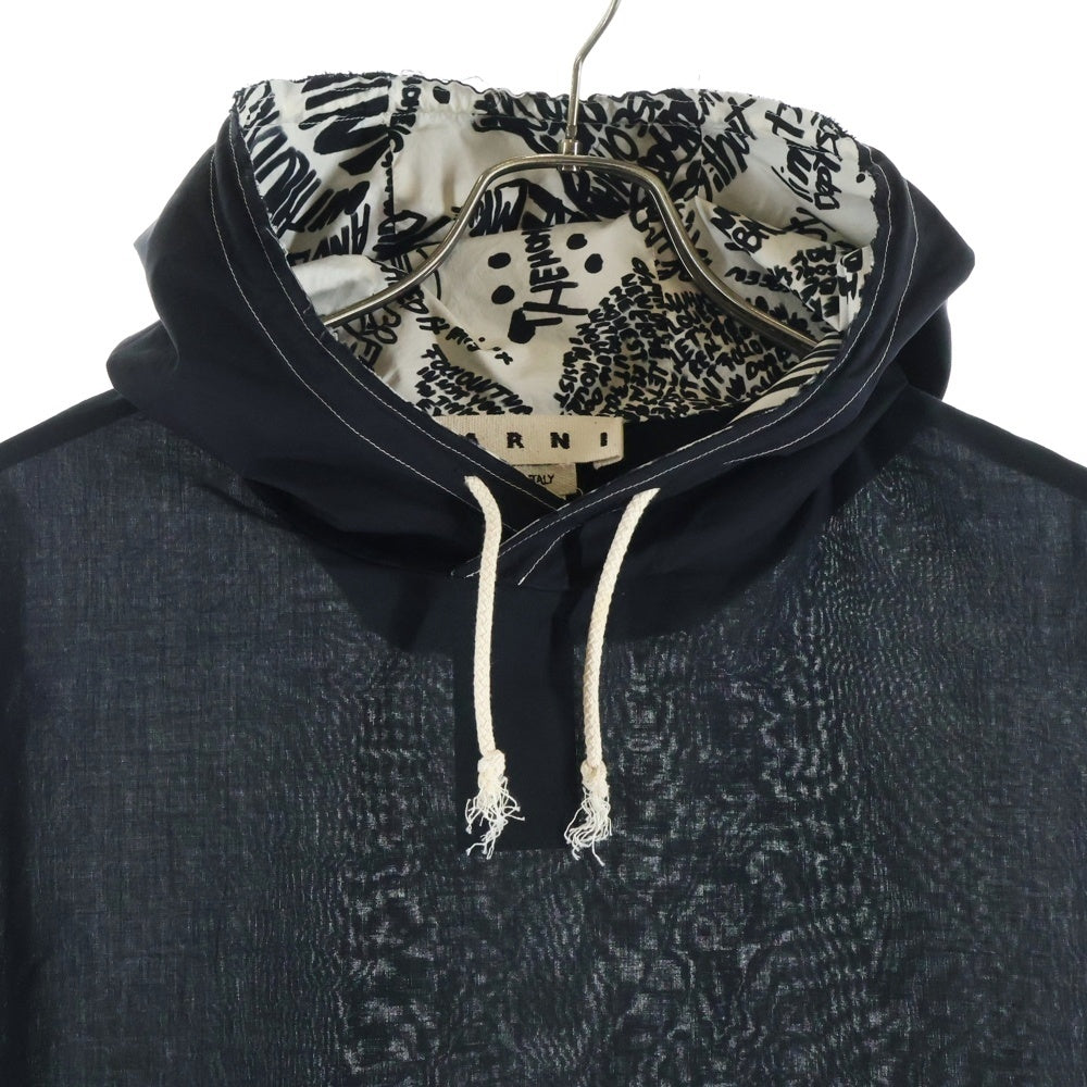 MARNI(マルニ) 裏地バンダナ切り替え ハーフジップ パーカー CUMU0210Q0 STZ003 ブラック