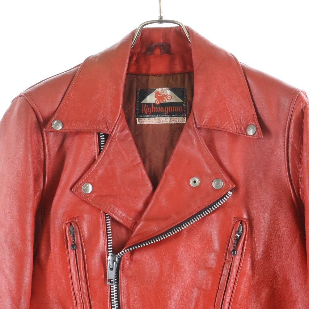 VINTAGE(ヴィンテージ) 70S VINTAGE HIGHWAYMAN BERMUDA ハイウェイマン バミューダ ダブルライダース ヴィンテージ レザージャケット レッド