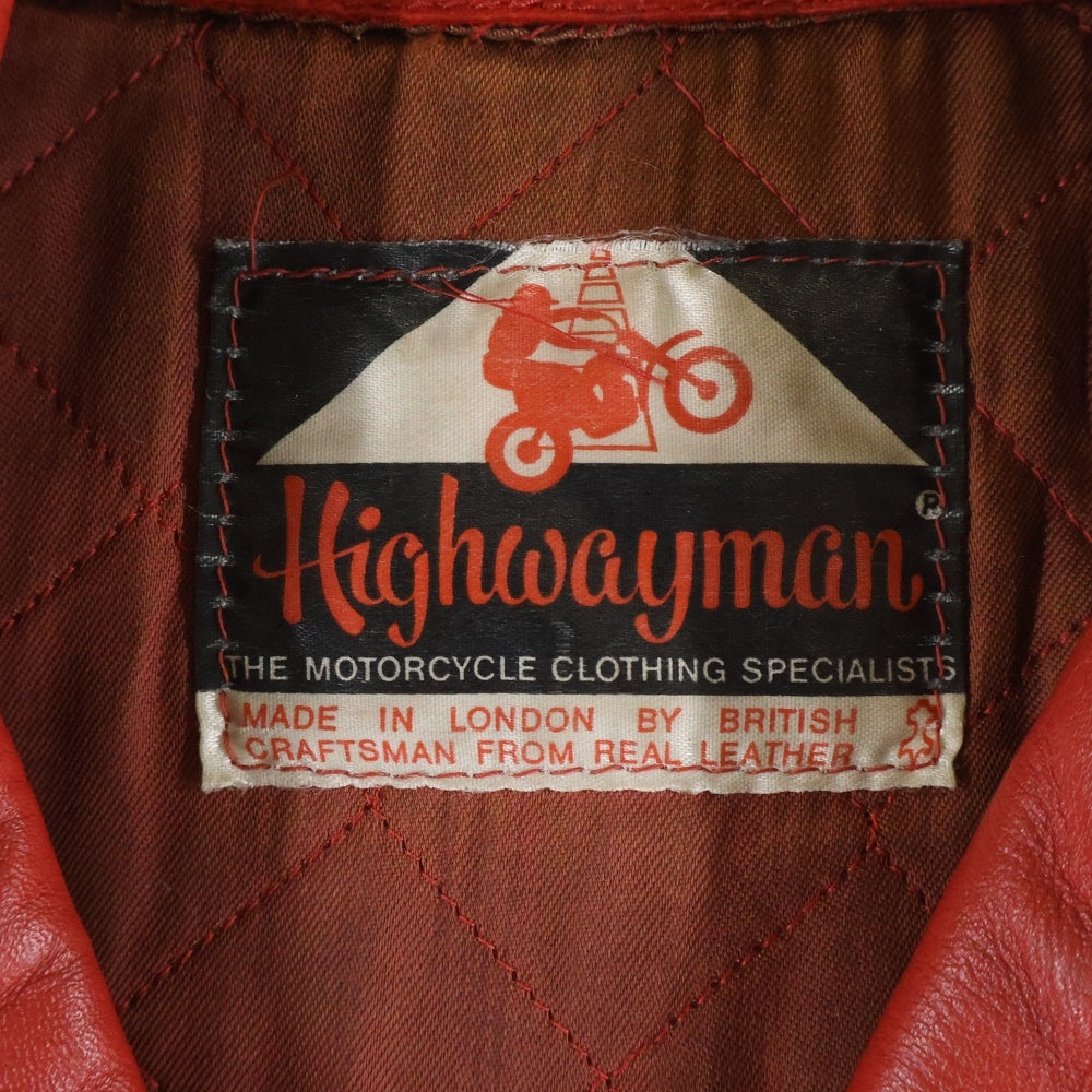 VINTAGE(ヴィンテージ) 70S VINTAGE HIGHWAYMAN BERMUDA ハイウェイマン バミューダ ダブルライダース ヴィンテージ レザージャケット レッド
