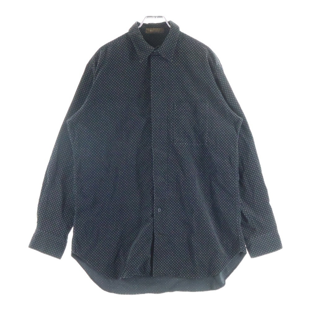 Y's for men(ワイズフォーメン) 90S 茶タグ ベルベット ポルカドット 長袖シャツ ブラック MW-B05-004
