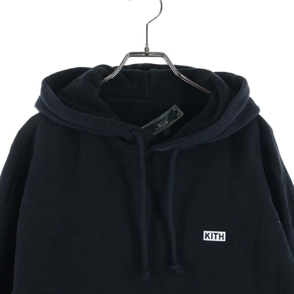 KITH(キス) ロゴパッチ プルオーバースウェットパーカー フーディー ブラック KHM031536