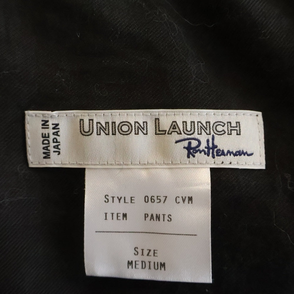 UNION LAUNCH(ユニオンランチ) ×RON HERMAN ロンハーマン ワイドカーゴパンツ ブラック 0657 CVM