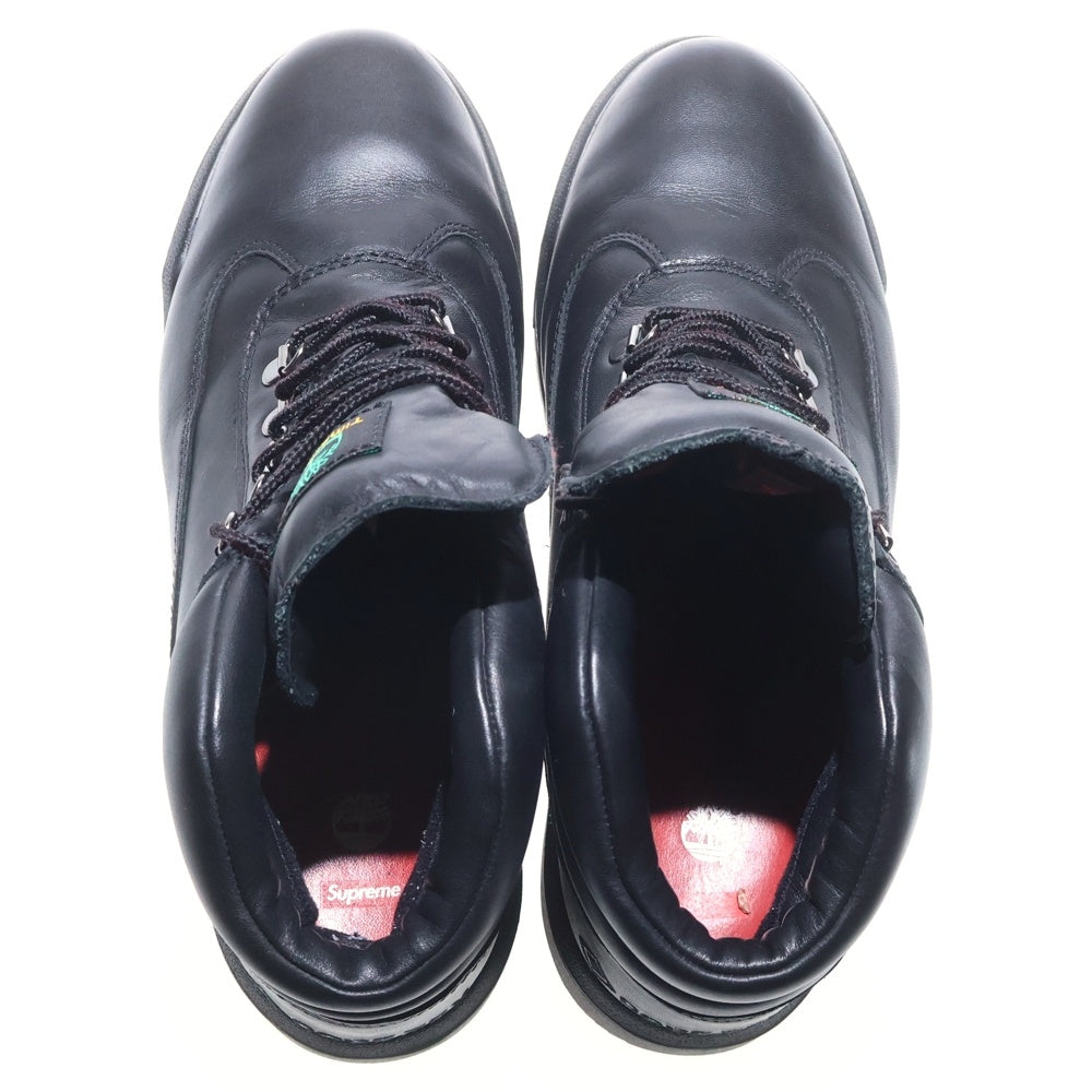 Timberland(ティンバーランド) ×SUPREME FIELD BOOT シュプリーム フィールド レースアップ レザーブーツ ブラック TB0A6FTXW02