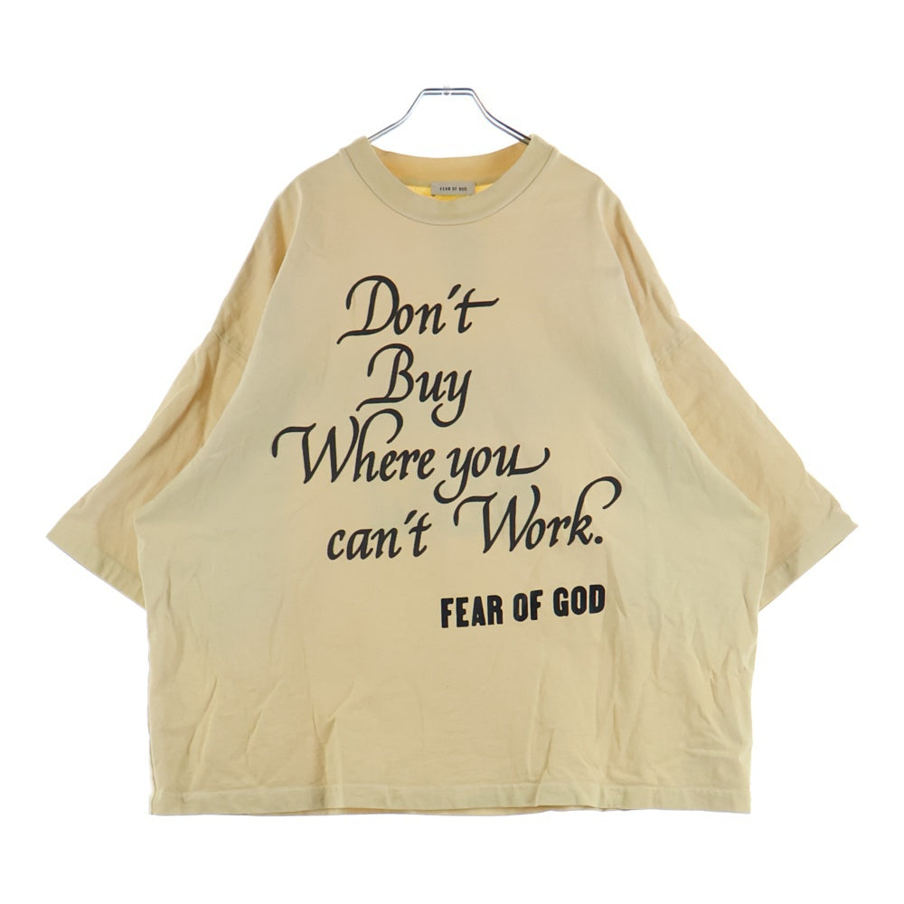 FEAR OF GOD(フィアオブゴッド) FREEDOM NOW T-SHIRT フリーダムナウ 両面プリントTシャツ 半袖クルーネックカットソー イエロー