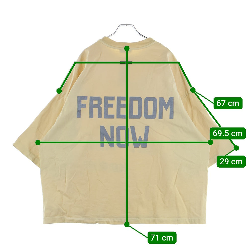 FEAR OF GOD(フィアオブゴッド) FREEDOM NOW T-SHIRT フリーダムナウ 両面プリントTシャツ 半袖クルーネックカットソー イエロー