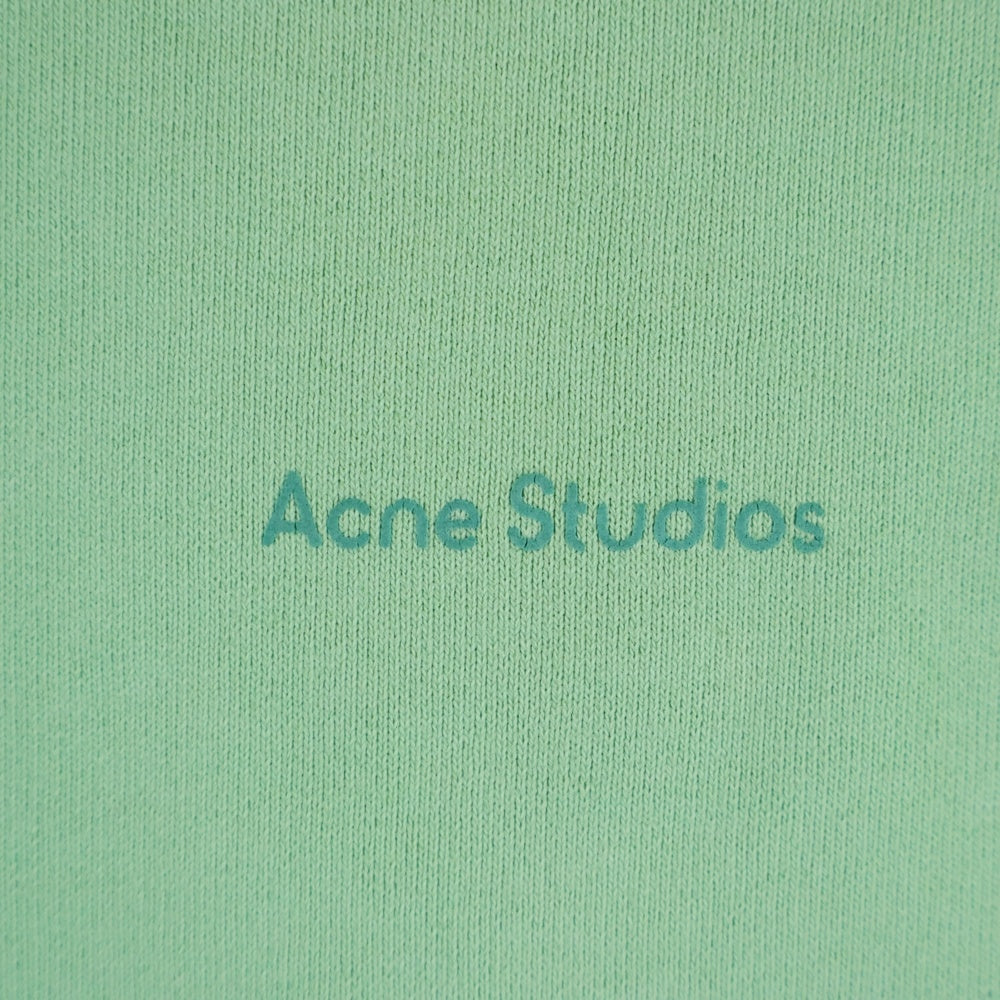 Acne Studios(アクネ ストゥディオズ) フロントロゴ刺繍 前V クルーネックスウェットトレーナー グリーン FN-MN-SWEA000172