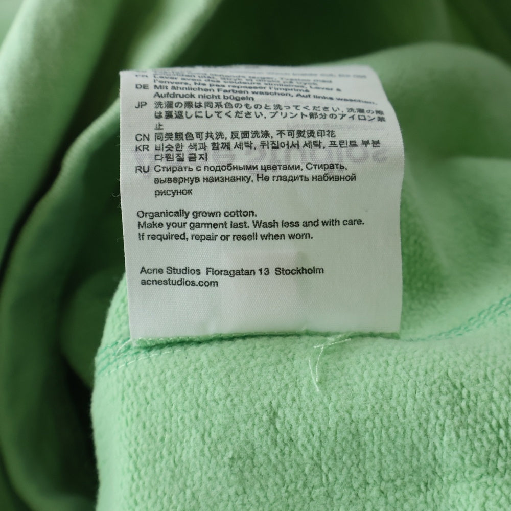 Acne Studios(アクネ ストゥディオズ) フロントロゴ刺繍 前V クルーネックスウェットトレーナー グリーン FN-MN-SWEA000172