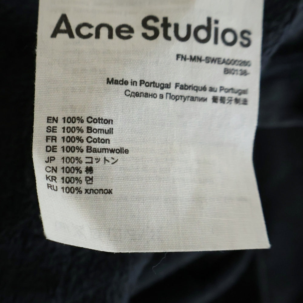 Acne Studios(アクネ ストゥディオズ) フロントロゴ刺繍 前V クルーネックスウェットトレーナー グリーン FN-MN-SWEA000172