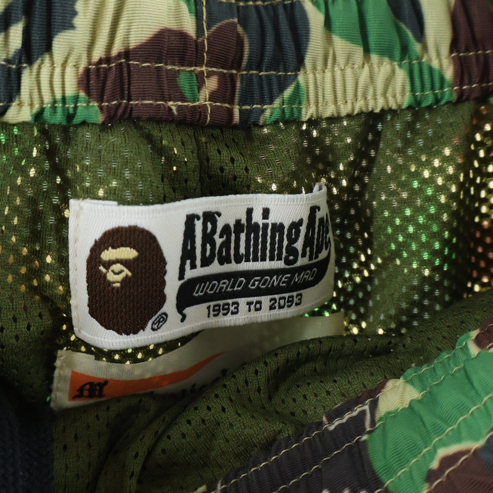 SAINT MICHAEL(セントマイケル) 24SS ×A BATHING APE TRACK PNT アベイシングエイプ サルカモ柄 サイドライントラックパンツ グリーン SM-YS8-0000-C30