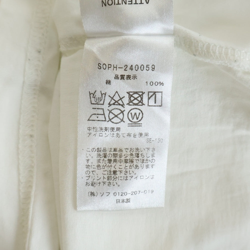SOPHNET.(ソフネット) 24SS ESSENTIAL L/S TEE エッセンシャル クルーネック長袖Tシャツ カットソー ホワイト SOPH-240059