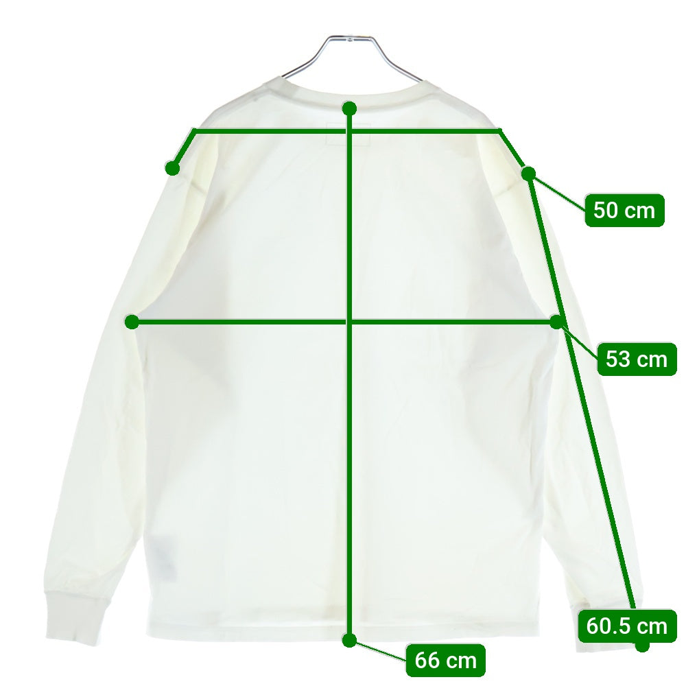 SOPHNET.(ソフネット) 24SS ESSENTIAL L/S TEE エッセンシャル クルーネック長袖Tシャツ カットソー ホワイト SOPH-240059