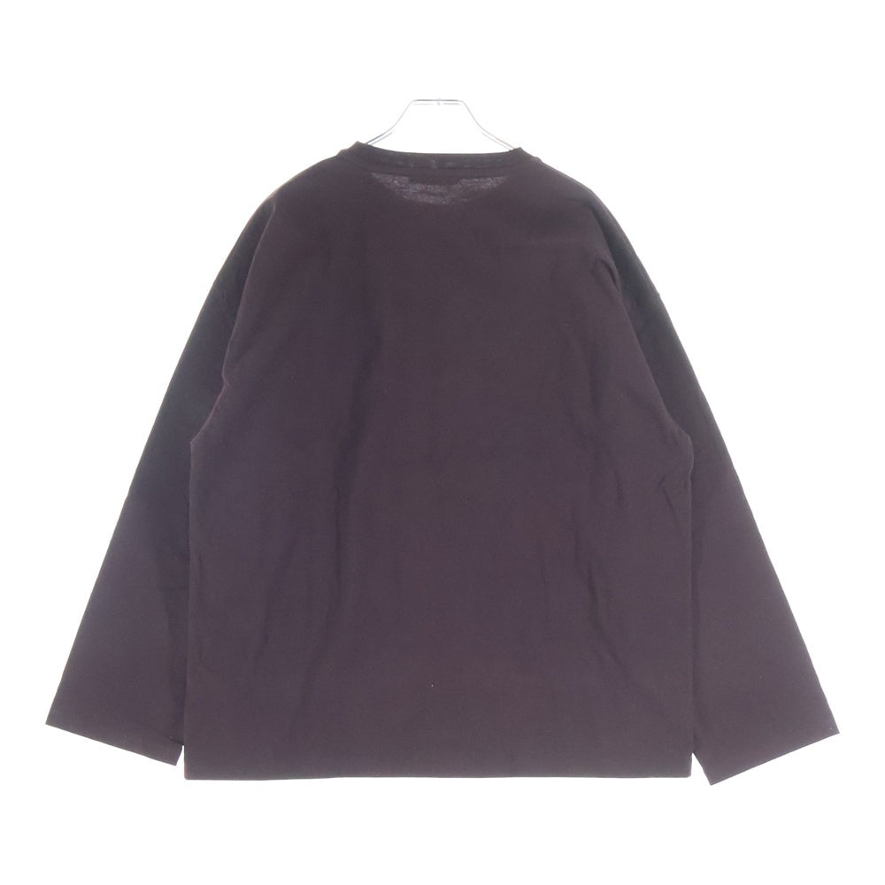 UNIFORM EXPERIMENT(ユニフォームエクスペリメント) 24AW LOOSE L/S TEE ルーズ クルーネック長袖Tシャツ カットソー バーガンディー UE-242022