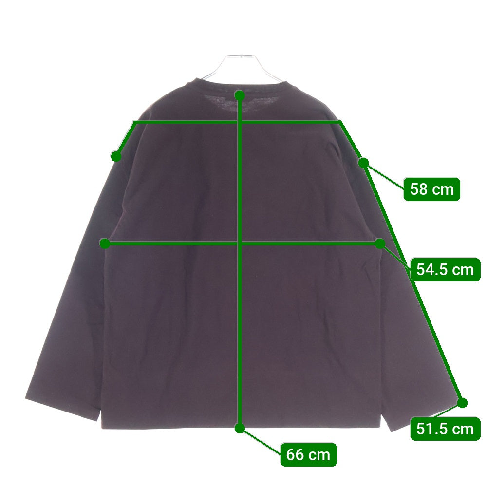 UNIFORM EXPERIMENT(ユニフォームエクスペリメント) 24AW LOOSE L/S TEE ルーズ クルーネック長袖Tシャツ カットソー バーガンディー UE-242022